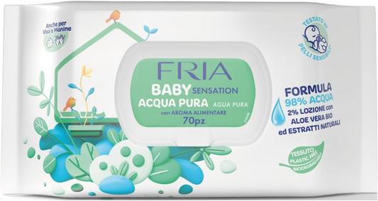 FRIA Baby Sensation toallitas húmedas de tres capas con aloe x 70 unidades