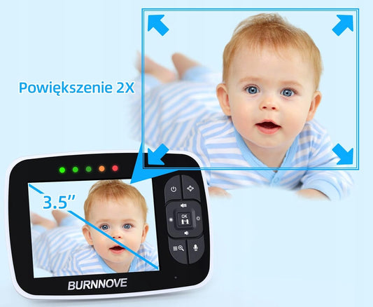 BURNNOVE SM35PTZ vigilabebés electrónico con control remoto 3,5"