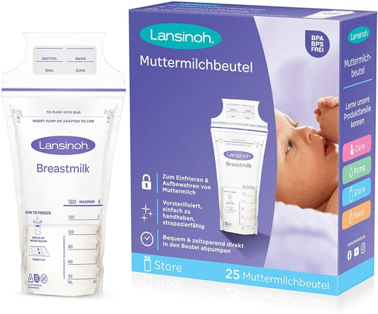 LANSINOH Pungi pentru depozitarea laptelui matern 25 buc