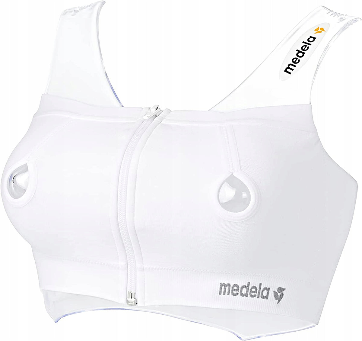 MEDELA gorset do laktatora EASY EXPRESSION L, biały biustonosz do odciągania pokarmu z zamkiem błyskawicznym