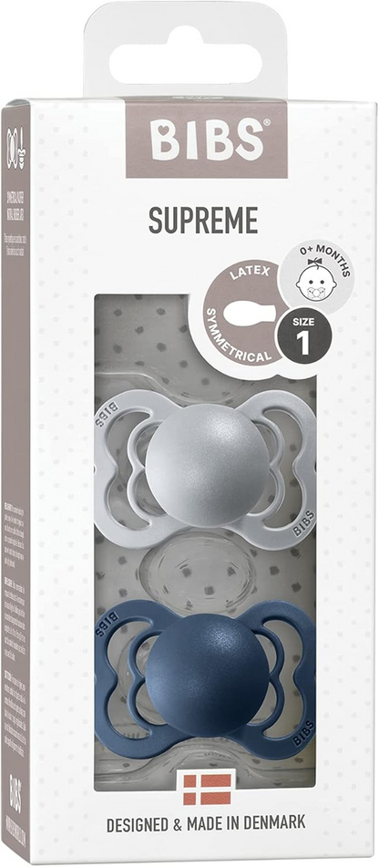 BIBS SUPREME suzete de calmare din cauciuc 0-6 luni SIMETRICE