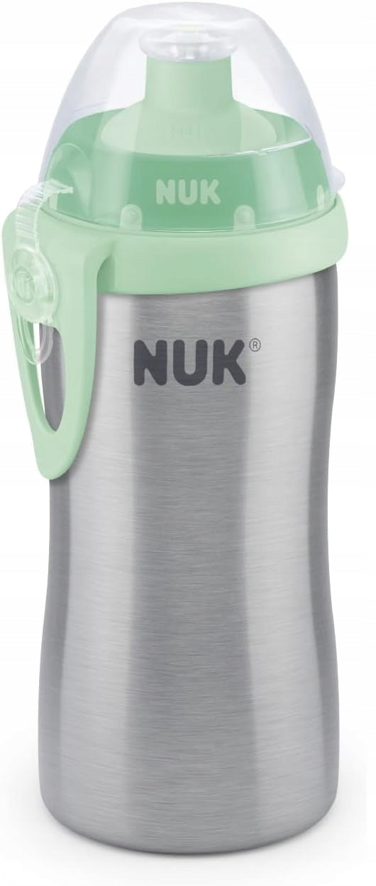 NUK Junior Cup BUTELKA STAL NIERDZEWNA ustnik push-pull 215 ml, zielona butelka dla dzieci 18 m+