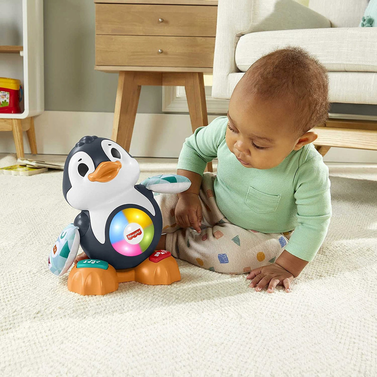 FISHER-PRICE interaktywny PINGWIN j. francuski, kolorowa zabawka edukacyjna dla niemowląt