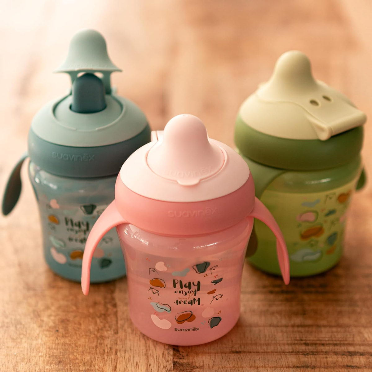 SUAVINEX Learning Cup kubek niekapek z twardym ustnikiem 200 ml 6 m+