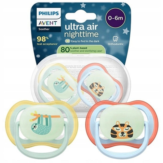 PHILIPS AVENT Ultra Air Night smoczki x 2 0-6msc ŚWIECĄ W CIEMNOŚCI