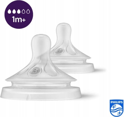 PHILIPS AVENT Natural RESPONSE smoczki 1m+ x2, bez BPA, dla niemowląt 1m+ do karmienia naturalnego i butelką