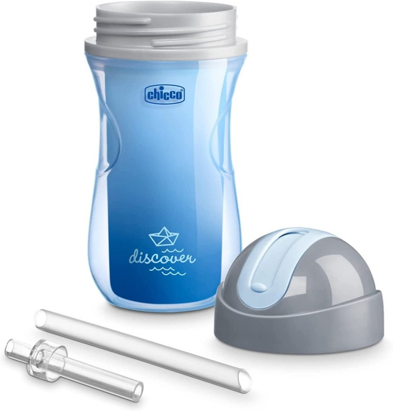 CHICCO Sport Cup ποτήρι χωρίς διαρροή με καλαμάκι 266 ml 14 μηνών+