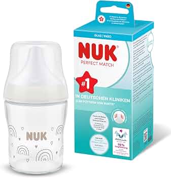 NUK Perfect Match γυάλινο αντι-κολικό μπιμπερό 120 ml 0+