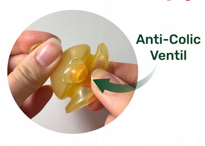 NIP Cherry Green γυάλινο μπιμπερό με θηλή λάτεξ μεγέθους M 240 ml
