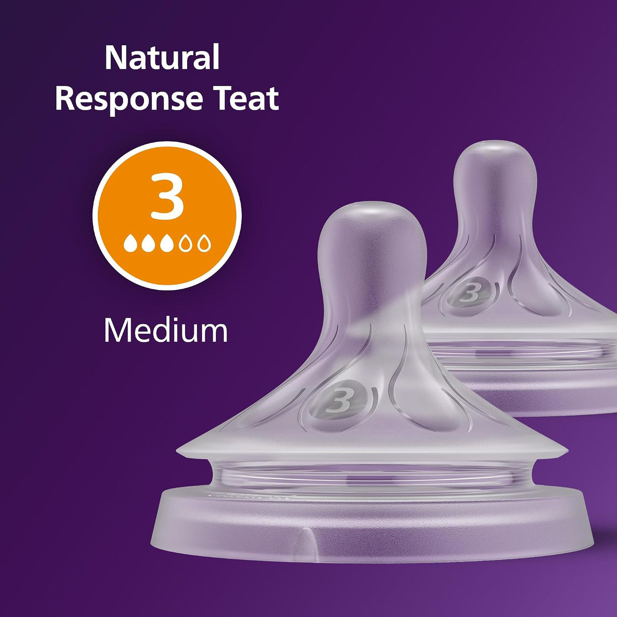 Philips Avent Natural Response θηλή μπιμπερό (3) 1m+ x2