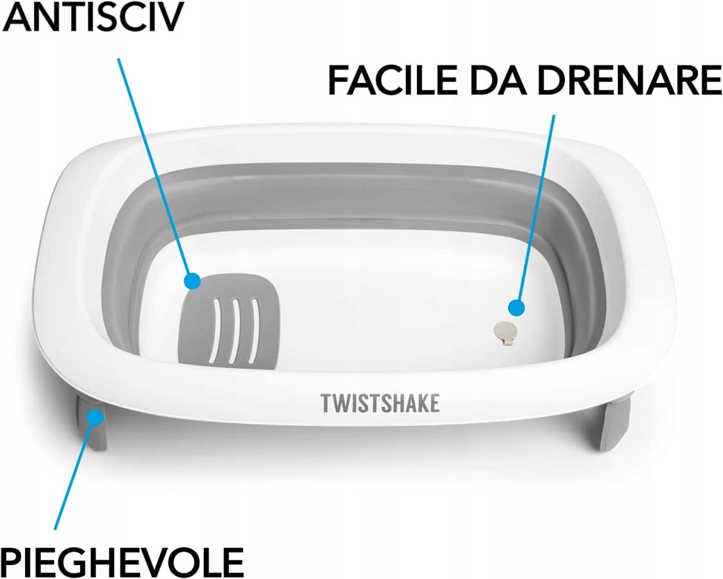 TWISTSHAKE cădiță compactă pliabilă + suport + recipient pentru clătire