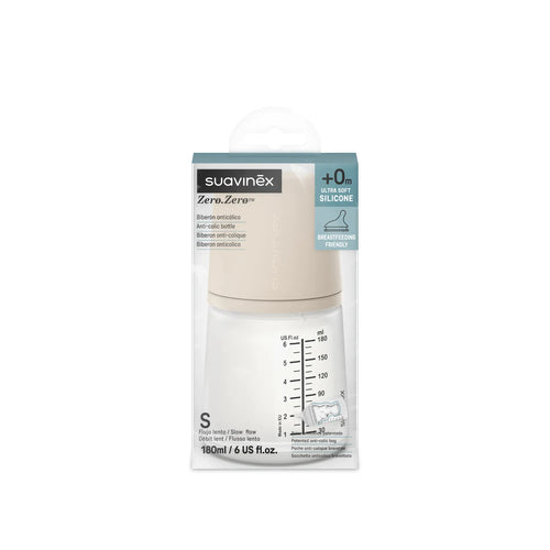 Suavinex Zero Zero αντικολικό μπιμπερό 180 ml S Light – πίσω και πλαϊνή όψη