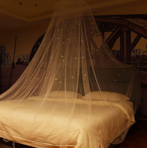 GLOW BED κουνουπιέρα για κρεβατάκι, ουρανό με φωσφορίζοντα αστεράκια