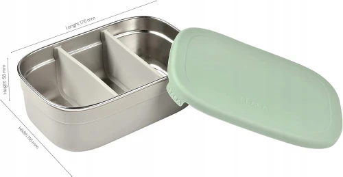 BEABA κουτί φαγητού lunchbox ΑΝΟΞΕΙΔΩΤΟ ΑΤΣΑΛΙ 760ml με διαχωριστικά