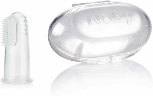 NUBY σιλικονούχα οδοντόβουρτσα δακτύλου + θήκη