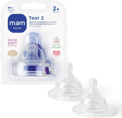 MAM θηλές για μπιμπερό 2 μηνών+ x2