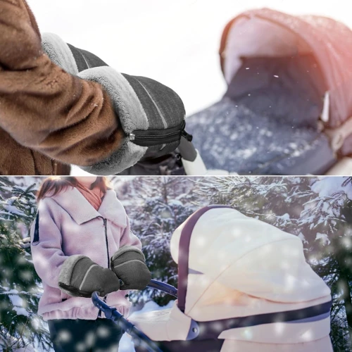 Αδιάβροχα γάντια καροτσιού από fleece με αντανακλαστικό
