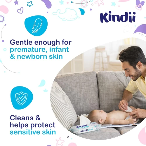 KINDII Pure Water 99 μωρομάντηλα με νερό x60