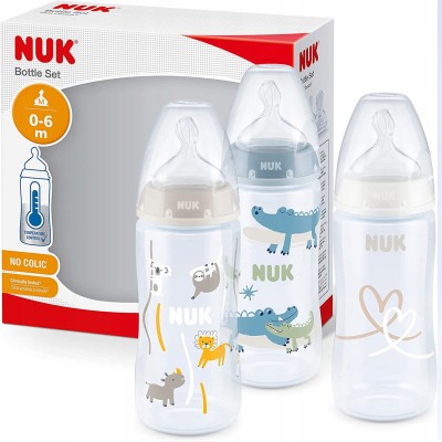 NUK No Colic σετ μπιμπερό 3x 300 ml 0-6