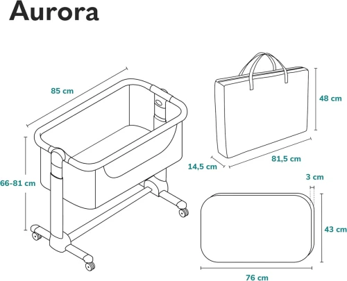 LIONELO AURORA 3 σε 1 ρυθμιζόμενο προσθετό κρεβατάκι