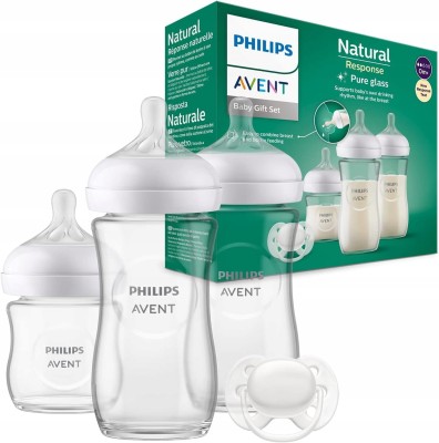 PHILIPS AVENT Natural Response σετ 3 γυάλινες μπιμπερό + πιπίλα
