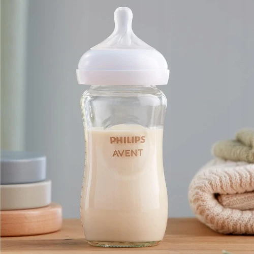 PHILIPS AVENT Natural Response σετ 3 γυάλινες μπιμπερό + πιπίλα