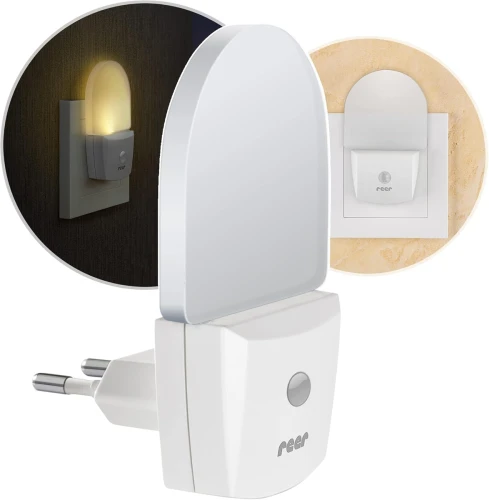 REER NightGuide νυχτερινό φωτάκι LED για πρίζα, αισθητήρας σκοταδιού 6 x 9,5 cm