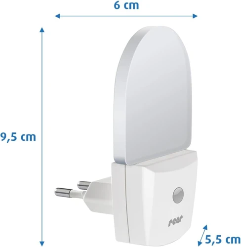 REER NightGuide νυχτερινό φωτάκι LED για πρίζα, αισθητήρας σκοταδιού 6 x 9,5 cm