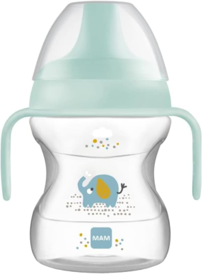 Κούπα MAM Learn To Drink Cup με στόμιο, 190 ml, κατάλληλη για μωρά από 6 μηνών, αντικατακλυσμική