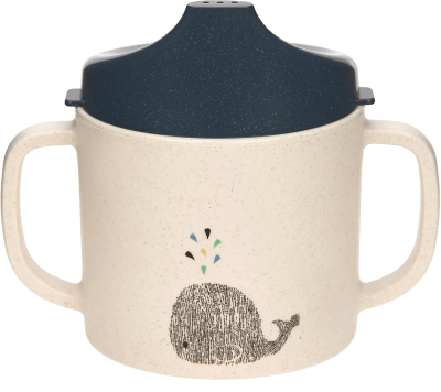 LASSIG Ποτηράκι Sippy Cup Little Water Whale με στόμιο 150 ml 6 μηνών+