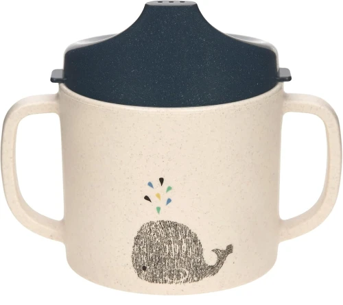 LASSIG Ποτηράκι Sippy Cup Little Water Whale με στόμιο 150 ml 6 μηνών+
