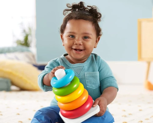 FISHER-PRICE Rock-a-Stack Πύργος Στοίβαξης με 5 Δαχτυλίδια 21 εκ