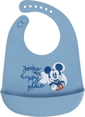 STOR Σιλικόνη Σαλιάρα με Τσέπη MICKEY MOUSE