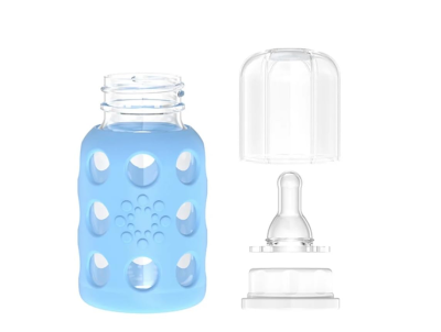LifeFactory γυάλινο μπουκάλι με θήκη 120 ml 3 m+ θηλή 1
