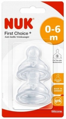 NUK First Choice+ θηλή σιλικόνης για μπιμπερό 0-6 μηνών 2ΤΜΧ