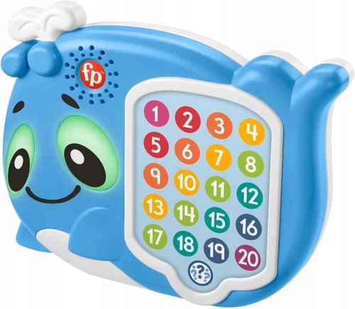 FISHER-PRICE διαδραστική ΦΑΛΑΙΝΑ φώτα 120 μελωδίες φράσεις ΓΕΡΜΑΝΙΚΑ